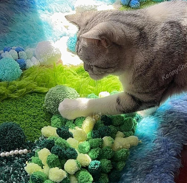 3D Moss Carpet | DIY Kit or Finished | Irregular Latch Hook Rug ...