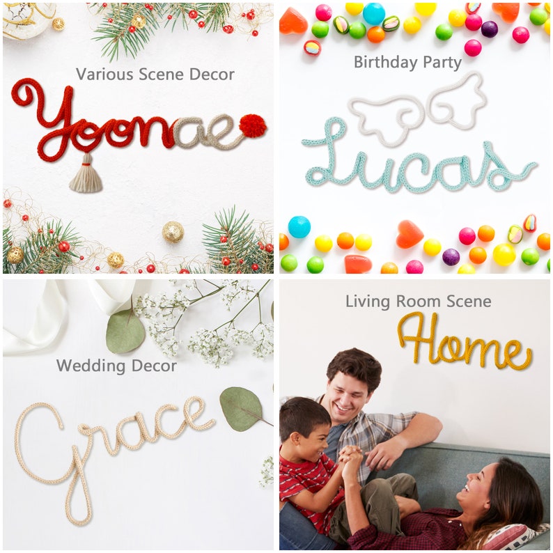 Knit Icord, French Knitted Cord, Knit Rope for Name Sign,knit Words