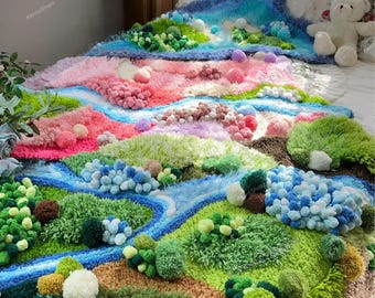 3D rivierlandschap met mos | Bouwpakket of klaar | Vergrendelhaak | Aangepast formaat