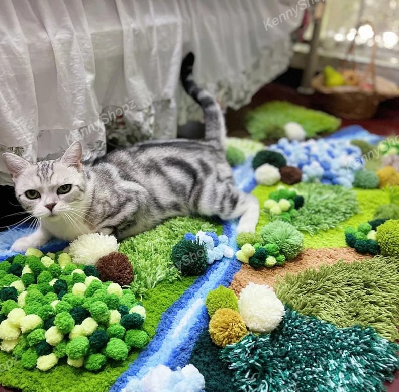 3D Moss Carpet | DIY Kit or Finished | Irregular Latch Hook Rug ...