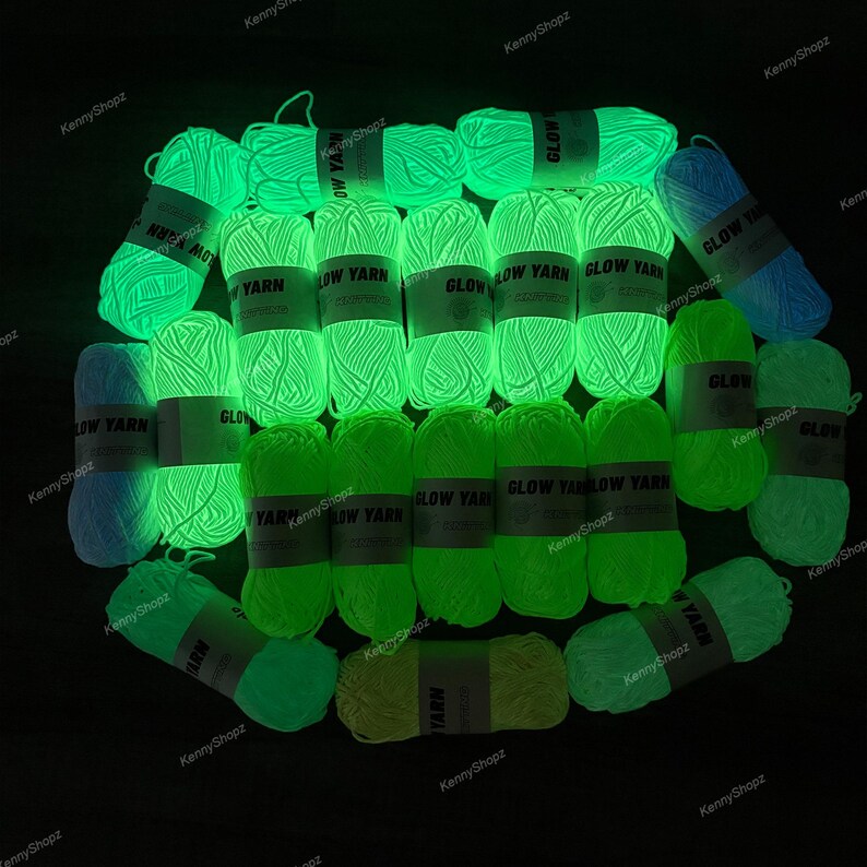 Led Yarn UV Reactive Glow Yarn | Glow in the Dark Thread Yarn | 50g Bundle | for ...