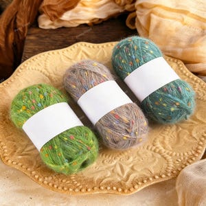 Rainbow Mohair Yarn Bundle | 50g 100m | Fluffy Halo Yarn | 2–3.5mm