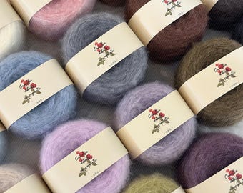 Solid Kid Mohair Lace Yarn | 1 Ball (50g / 230m) | Soft Fluffy Yarn | Knitting Crochet