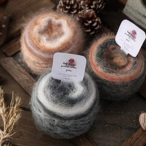 Gradient Mohair Silk Yarn-Hand Dyed, Kid Mohair, Lace Knitting Yarn, Soft Knitted Wool Ball