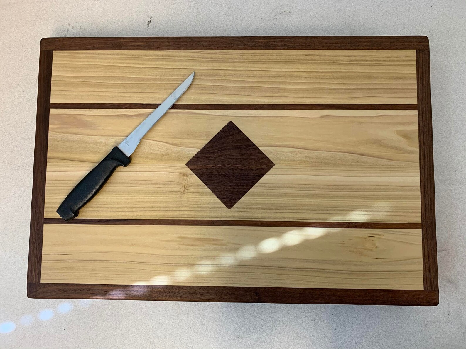 Hickory Diamond Wood Cutting Board Anniversary Wedding Etsy