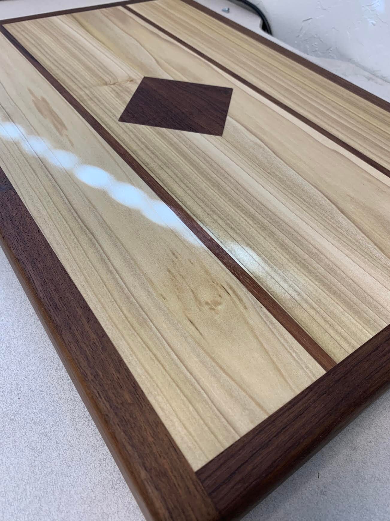 Hickory Diamond Wood Cutting Board Anniversary Wedding Etsy