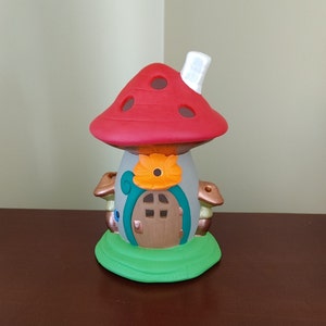 Light-up gnome hut and mushroom lamp, Home decor