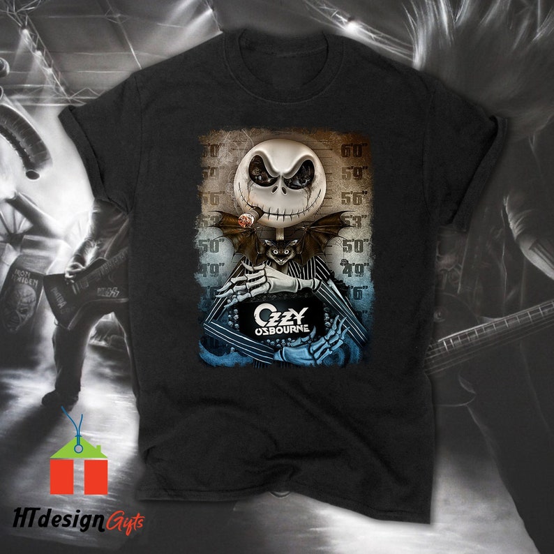 Ozzy Osbourne TShirt Jack Skellington Bat Halloween