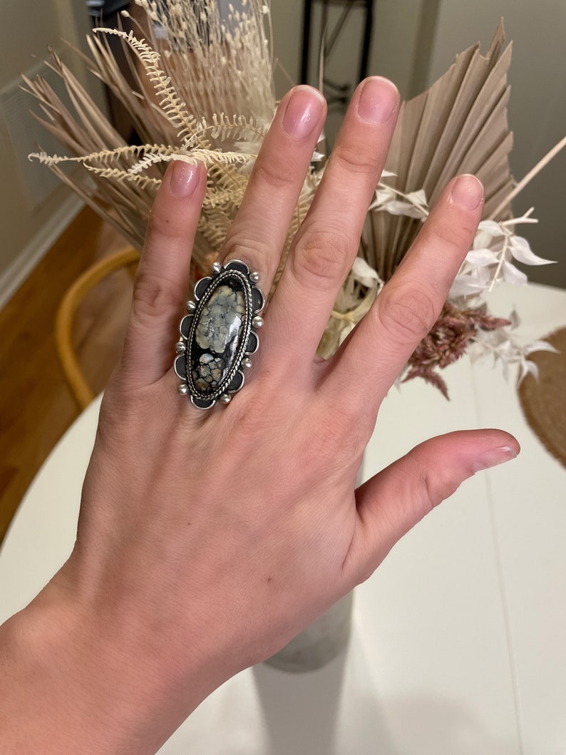 Bohemian Sterling Silver Purple Lavender Turquoise Ring Size 5.25 Silver Turquoise Ring Turquoise Ring Sterling Silver Jewelry
