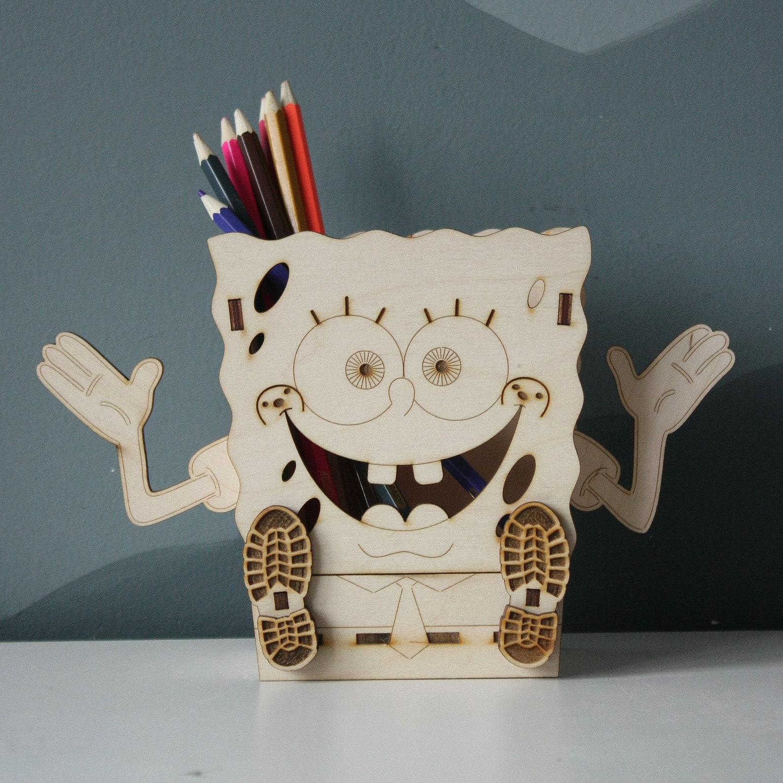 Sponge Bob Pencil Holder Laser Cut Files Etsy