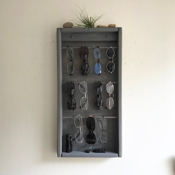 Shipping Included Listing, Sunglasses & Key Organizer, 10 Key Hooks, Pick Color, 24" h x 12” w, Wood Rack, Eyeglasses, One of four models