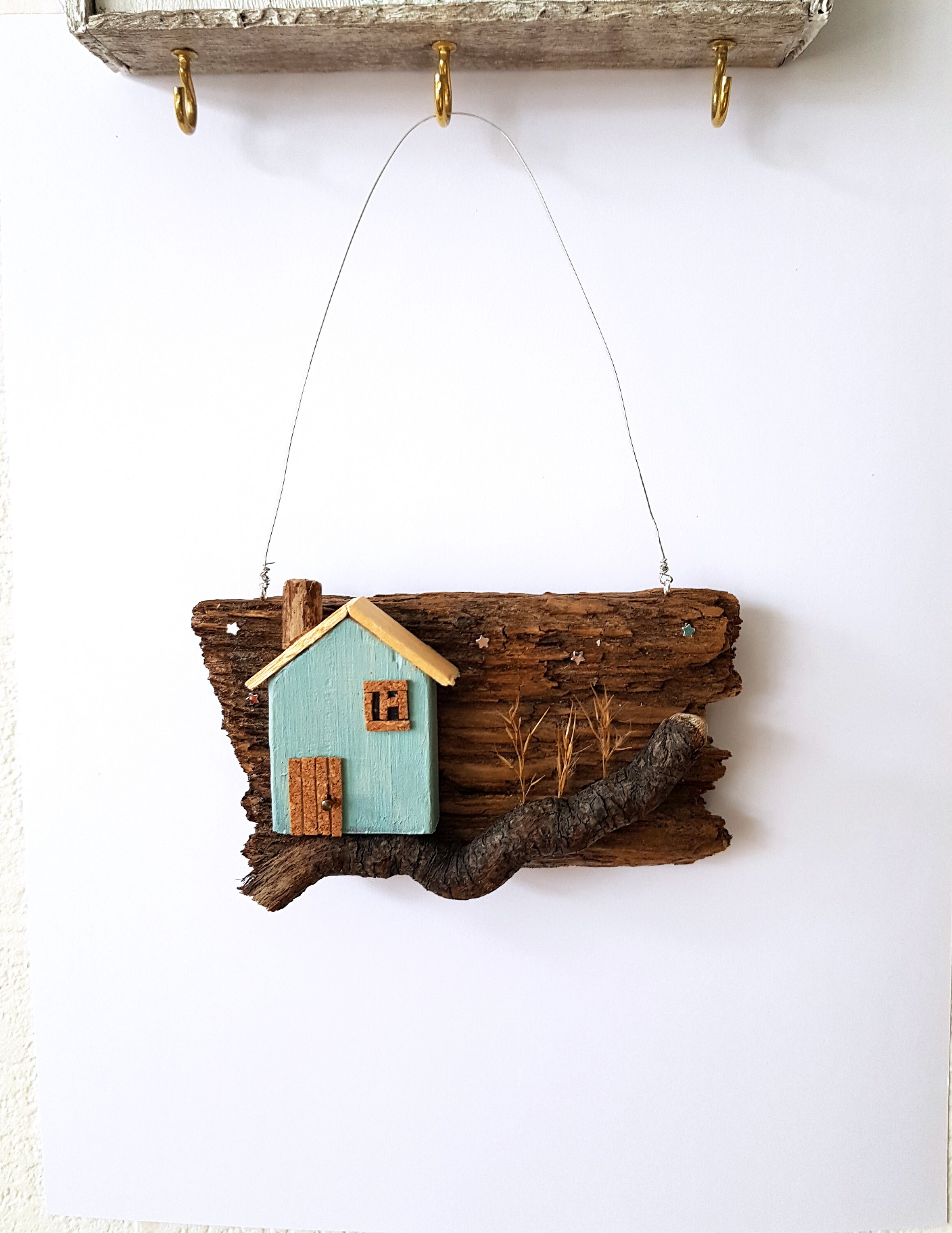 Treibholz Art Small Cottage Miniatur Holz Kunst Haus Hängende | Etsy