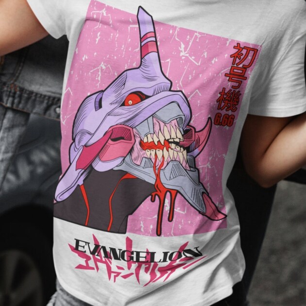 Anime Neon Genesis Evangelion Shirt, Anime Mech Tshirt