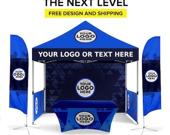 Custom Canopy Tent 10x10 FREE Design | Personalized Pop Up Tent Trade Show Business Branding