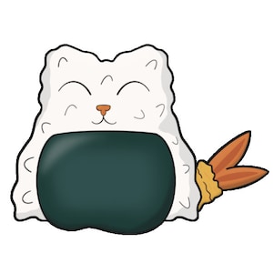 Onyagiri - Onigiri Cat Acrylic Keychain - Lucky Cat Adventures Keychain