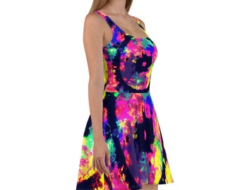 Blossom Tie-Dye Printed Skater Dress