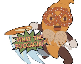 Bitchy Croissant WTF What the Focaccia Acrylic Keychain