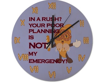 Bitchy Croissant Non-Ticking Wooden Wall Clock - In A Rush