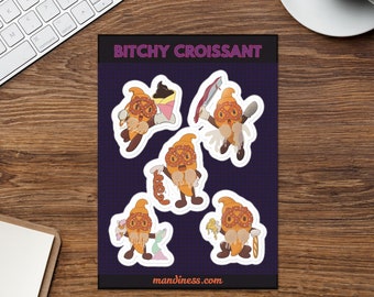 Bitchy Croissant Poses Only Sticker Sheet