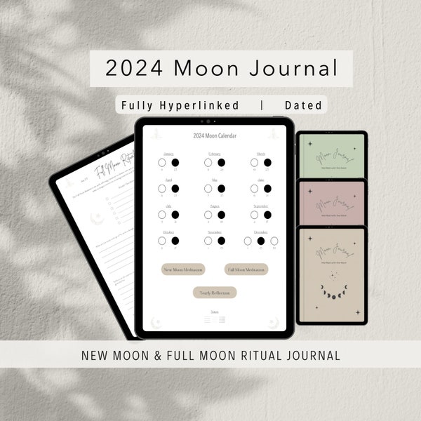 2024 Moon Manifesting Journal: Lunar Cycle and Ritual Guide for New Moon and Full Moon Magic!