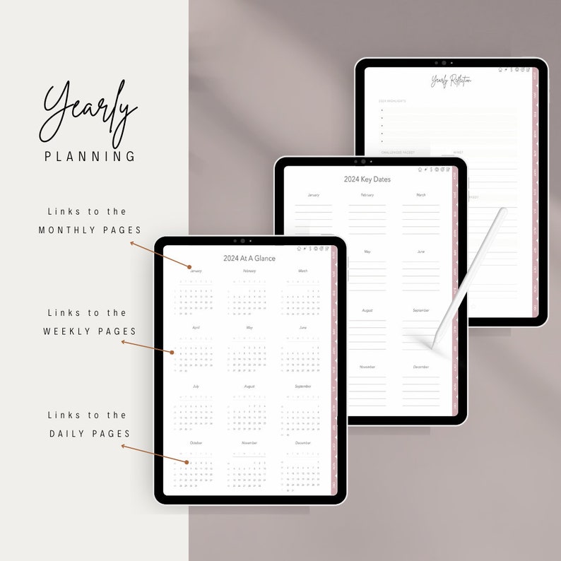 2024 Dated Digital Planner 2024 Calendar iPad Planner Goodnotes Planner