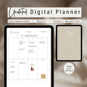2024 Undated Digital Planner for iPad and Android: Ideal for Daily, Weekly, Monthly Planning, Goodnotes & Notability Ready