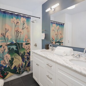 Cortina de ducha de flor de cerezo decoración de baño | Etsy