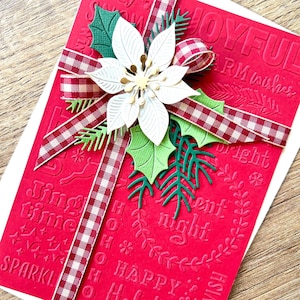 WEISSE POINSETTIA-Karte, Weihnachtsgrüße, Weihnachtswünsche, frohe Feiertage, Weihnachtsgeschenkkarte, Grußkarte, Weihnachtsstern