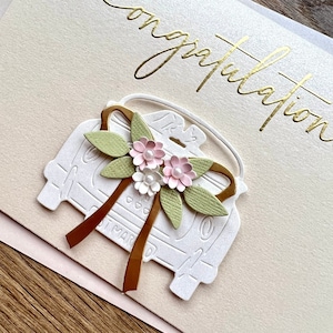 Cartão de casamento “JUST CASADO”, saudações de casamento, cartão de casamento, aniversário de casamento, casamento dourado e prateado