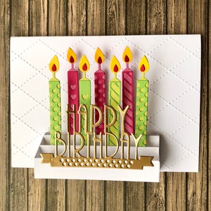 Birthday card "HAPPY CANDLES pop up", Happy Birthday, pop up wishes, cheerful, witty, three-dimensional birthday card