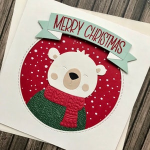Cartão “URSO DE NATAL”, saudações de Natal, cartão de feliz Natal, cartão de boas festas, cartão de presente de Natal, urso de Natal