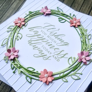 Hochzeitsgrußkarte „HOCHZEITSWÜNSCHE GIRLANDE“, Grüße an das Brautpaar, Brauttag, Bräutigam, Hochzeitsglückwünsche, Hochzeit