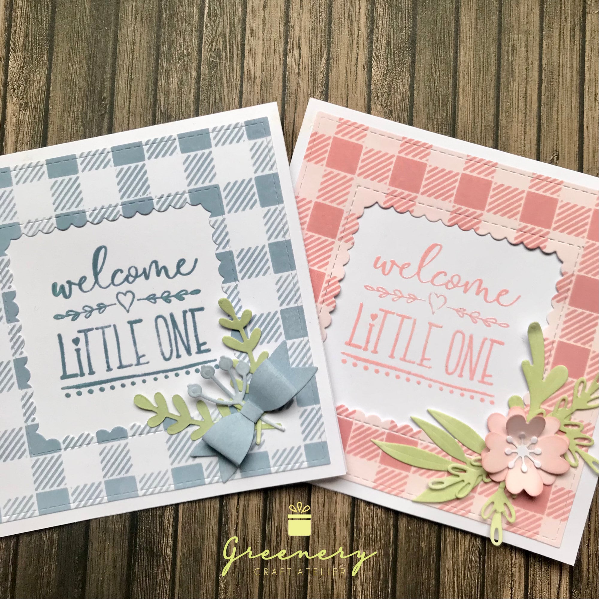 Biglietto D'Auguri Per Battesimo Con Busta - Motivo Eucalipto - Quadrato - Carta Premium 300g/m²