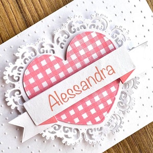 Tarjeta de nacimiento personalizada "DULCE CORAZÓN DE BEBÉ", saludos de bautismo, regalo de bautismo, saludos para recién nacidos, saludos de nacimiento personalizados