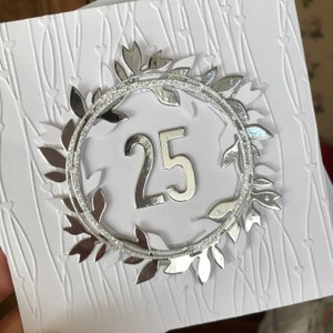 Tarjeta de felicitación de aniversario "GUARDINA DE BODAS DE PLATA", bodas de plata, 25 años de matrimonio, saludos de bodas de plata