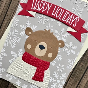 Carte « HOLIDAY BEAR », vœux de Noël, carte Joyeux Noël, carte joyeuse fête, carte cadeau de Noël, ours de Noël