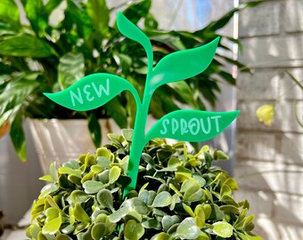 New Sprout Acrylic Garden Stake | Cute | Decoration | Plant Marker