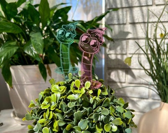 Wormy Acrylic Garden Stake | Cute | Decoration | Plant Marker