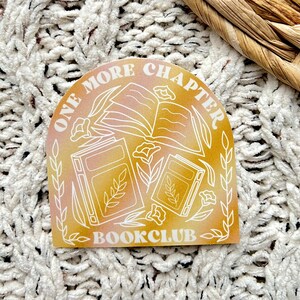 One More Chapter Bookclub Modern Sticker | Kindle Sticker | iPad Sticker | Bookworm 3x3 in.