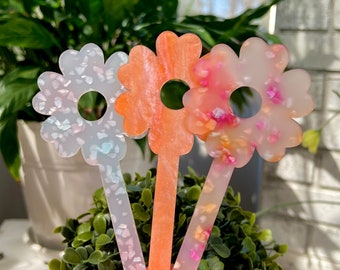 Groovy Flower Acrylic Garden Stake | Cute | Decoration | Plant Marker | Funky | Floral