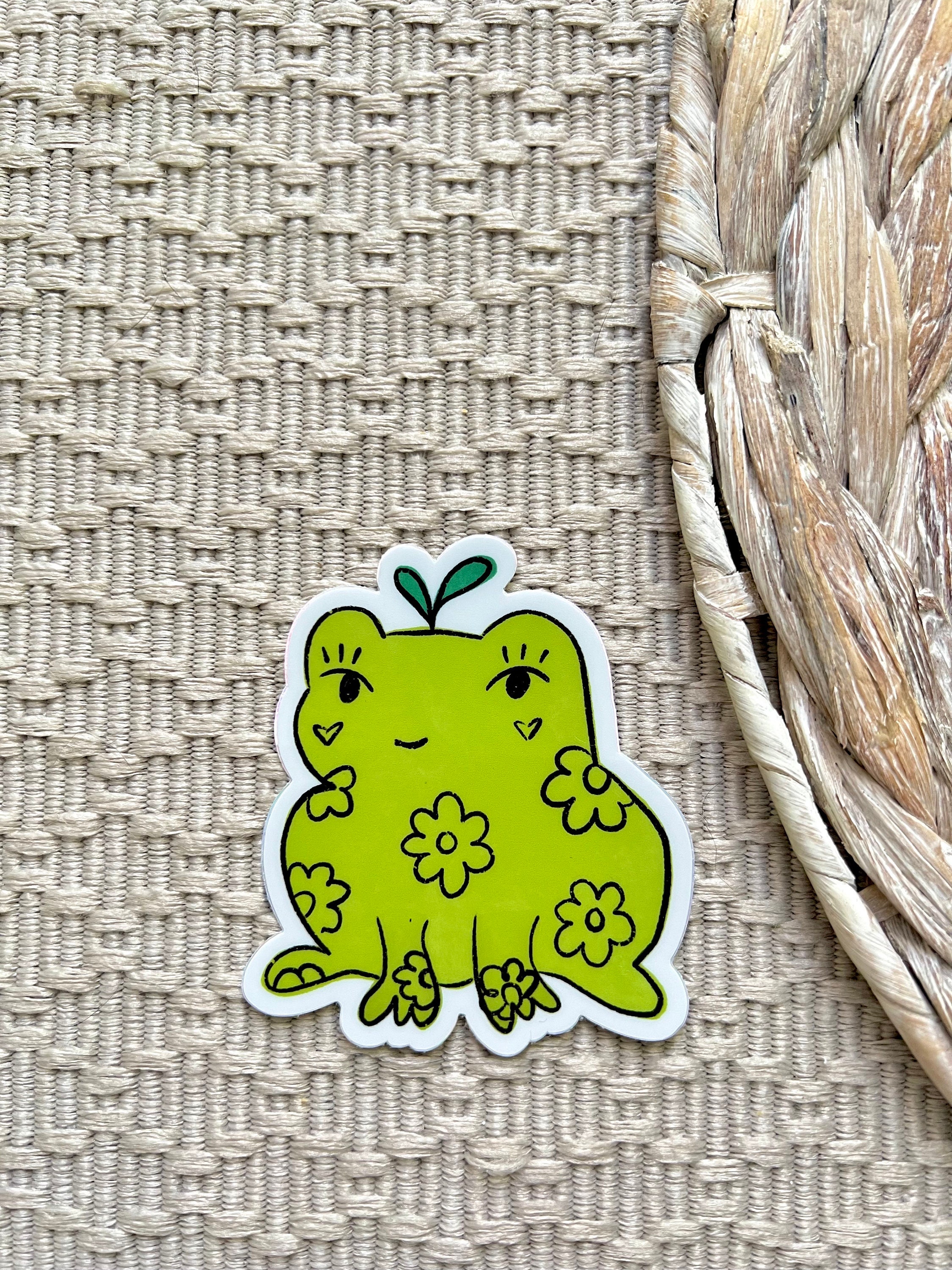 Floral Frog Sticker | Vinyl Sticker | Dishwasher Safe | Waterproof ...