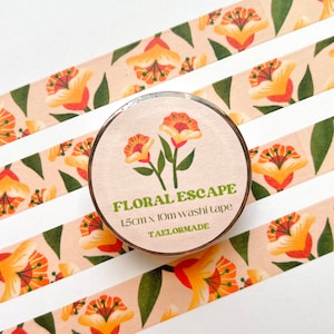 Florale Flucht Washi Tape 1,5cm x 10m