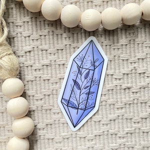 Amethyst Sticker | Vinyl Sticker | Crystal | Witch Sticker | Floral Crystal | Nature Sticker | Laptop Sticker | Boho | Waterproof 1.2x3 in.