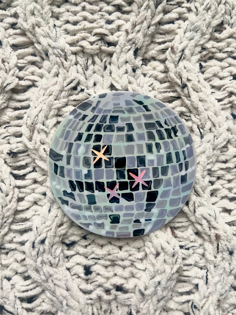 Holographic Classic Disco Ball Sticker Mirrorball Taylor Swift Groovy Aesthetic 3x3 in. image 2