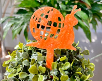 Disco Snail Acrylic Garden Stake | Cute | Decoration | Plant Marker