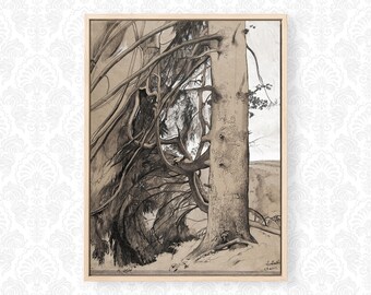 Spooky Tree Drawing Etsy