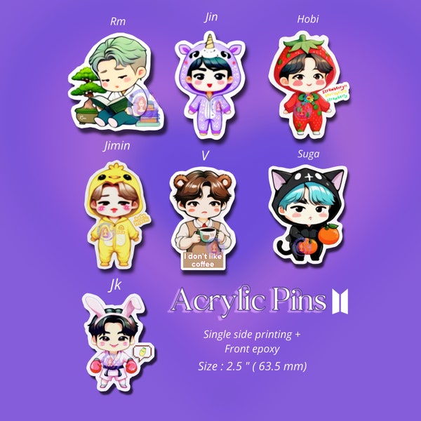 BTS - Acrylic Pins - Bangtan Acrylic pins / pre-order