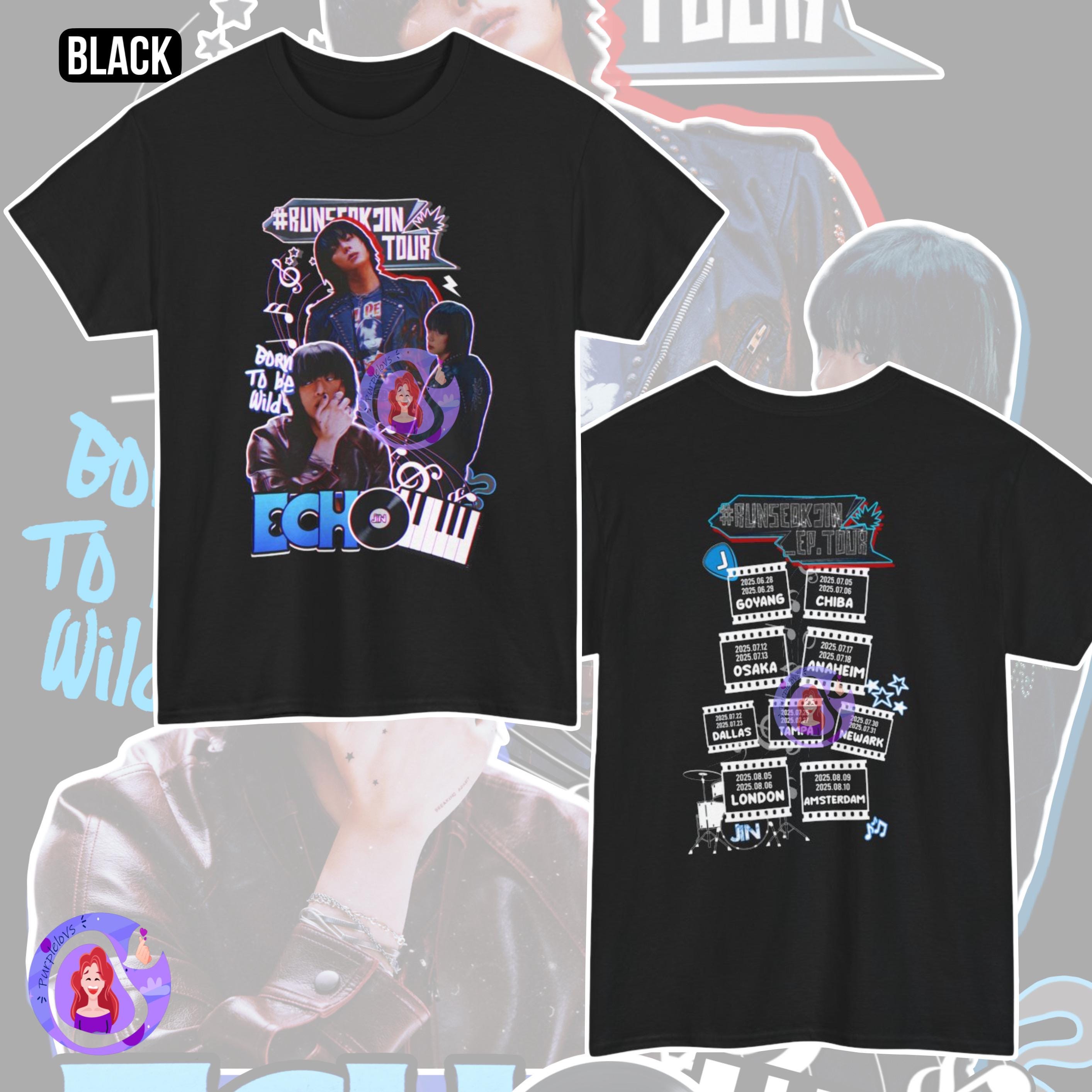 #RUNSEOKJIN_EP.TOUR in JAPAN 　Tシャツ黒② Jin #RUNSEOKJIN_EP.TOUR in JAPAN Official Tour Merch