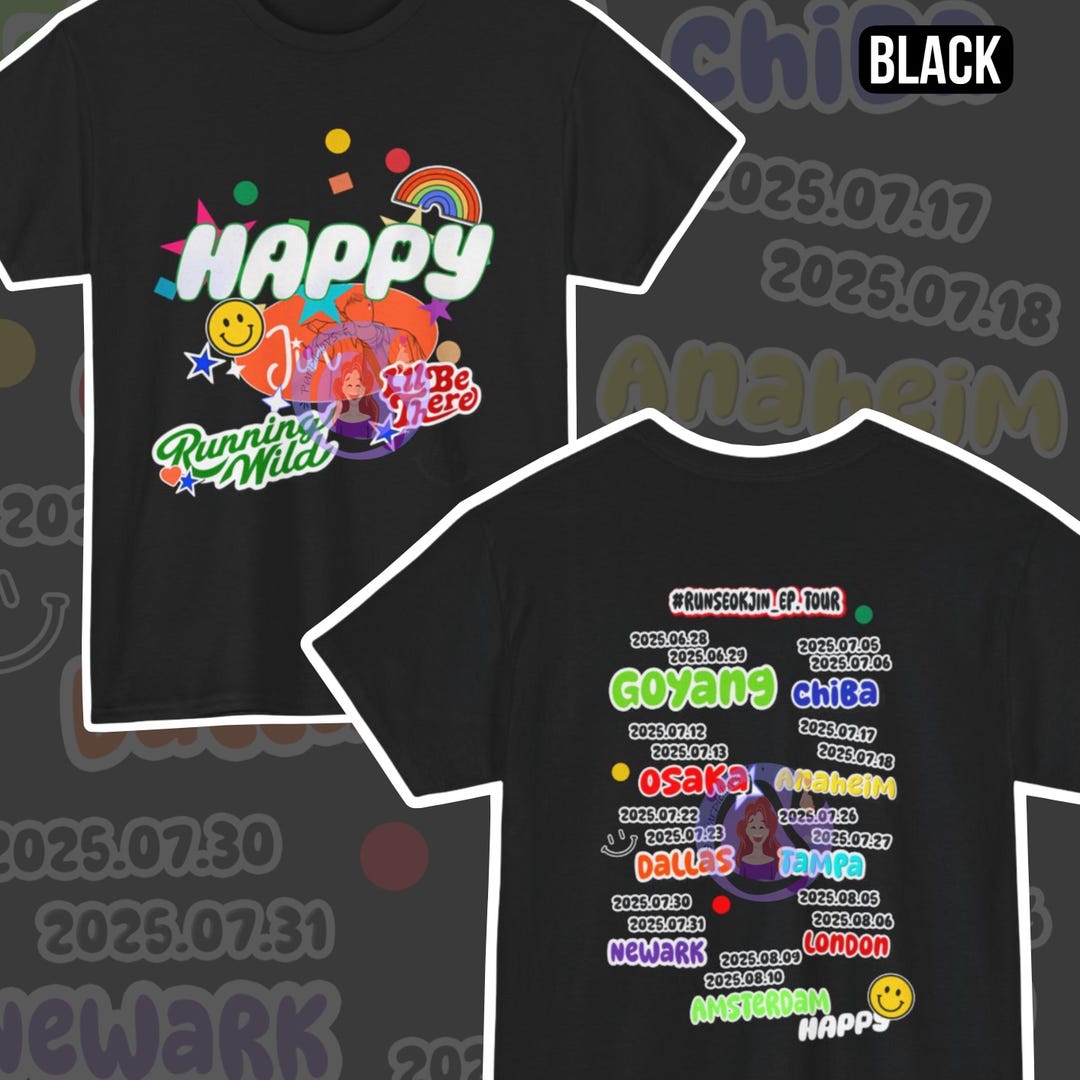JIN HAPPY TシャツS JIN HAPPY TシャツS JIN (BTS) - [HAPPY] (OFFICIAL MD Wootteo