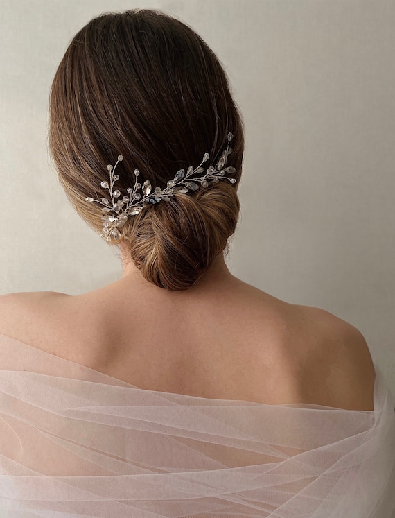 Bridal Headpiece Hair Comb Vine Wedding Veil Comb Pearl Hair Comb Hair Vine Wedding Veil and  main image 3